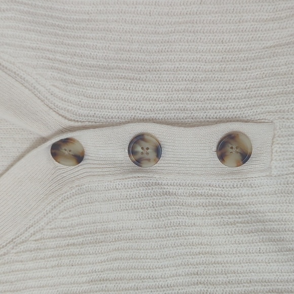 Madewell Lyle Ribbed Henley Sweater, Color Cream Size XXS - Picture 4 of 14